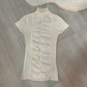 Cache Ivory Ribbed Knit Top